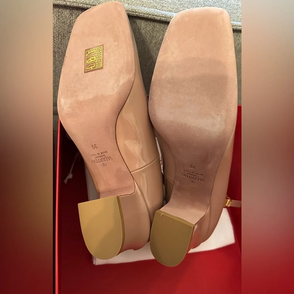 Valentino Garavani - Rose Tan-Go 60mm - patent leather pumps - VLogo - Size 39 - Picture 4 of 6